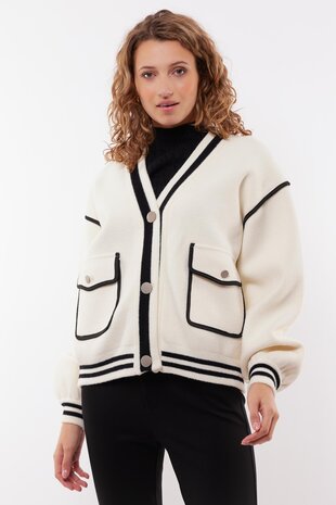 C&S Kris cardigan sand/black