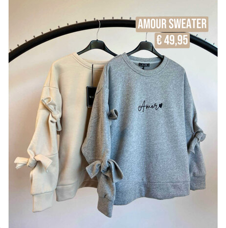 AMOUR sweater grijs