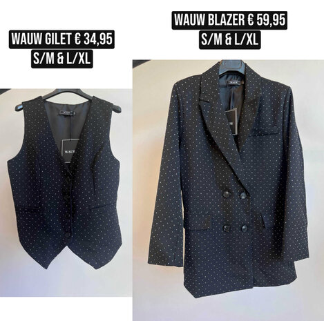 WAUW glitter blazer zwart