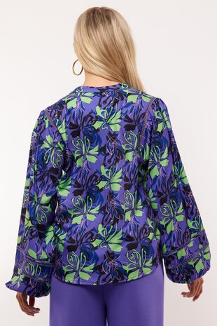 Fluresk Fey blouse cool purple/ fresh lime