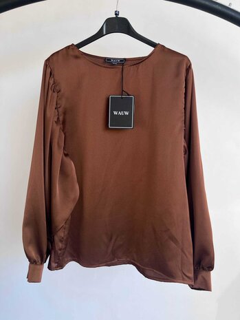 Wauw silk top cognac