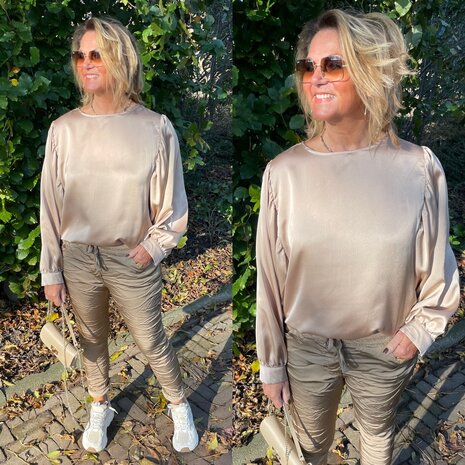 Wauw silk top goud