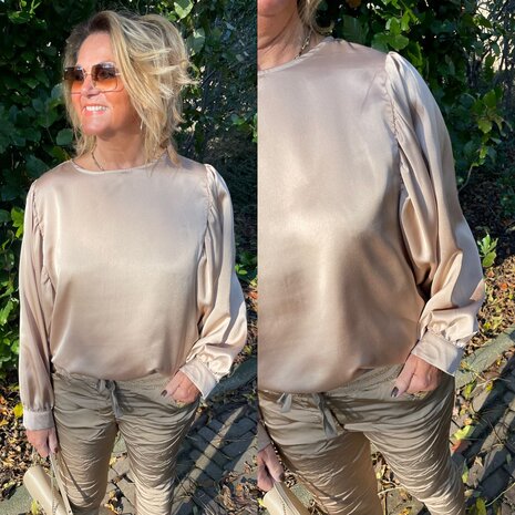 Wauw silk top goud