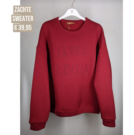 LA VITA sweater donker rood