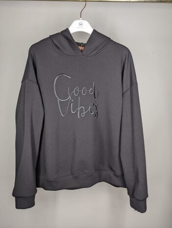 GOOD VIBES hoodie sweater zwart