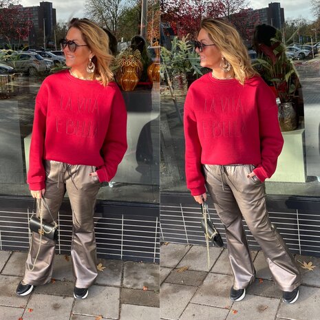 LA VITA sweater donker rood