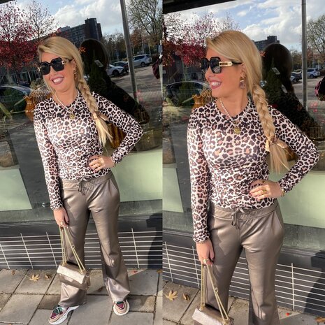 Azzurro top  leopard