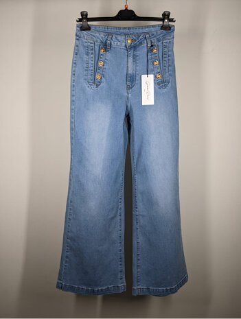 Denim jeans gouden knopen