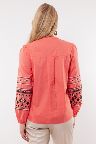 C&S Cascade blouse spicy coral