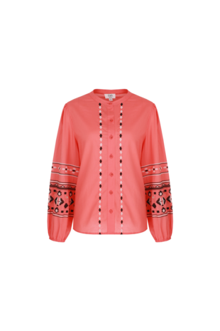 C&S Cascade blouse spicy coral