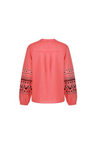 C&S Cascade blouse spicy coral