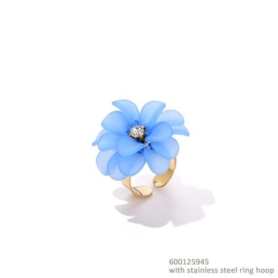 Flower ring - blauw