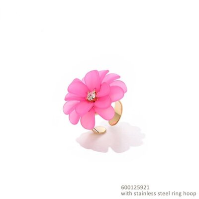 Flower ring - bright pink