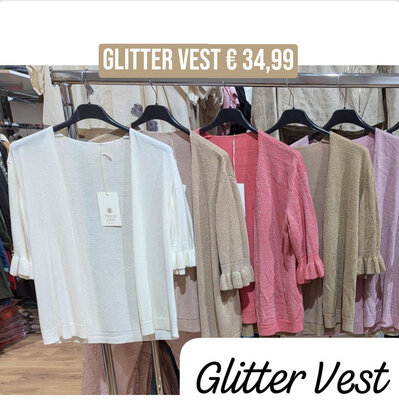 Sweetheart glitter vest offwhite