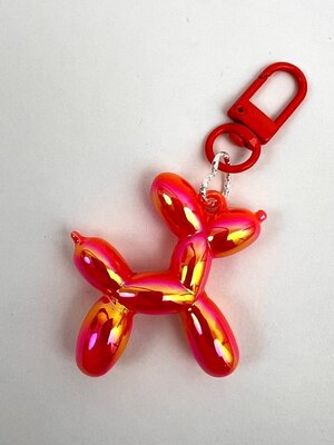 Sleutelhanger metallic dog oranje