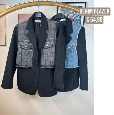 DENIM Spark blazer zwart/denim zwart