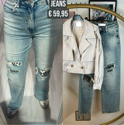 Ripped leopard jeans blauw