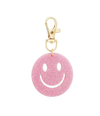 Keep Smiling sleutelhanger - roze