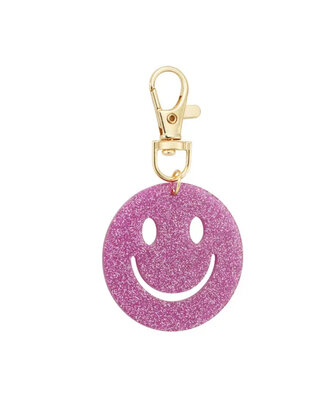 Keep Smiling sleutelhanger - fuschia