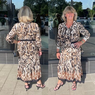 Dress Anna Leopard zwart