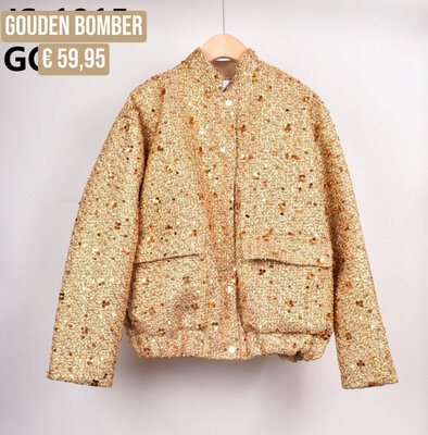 Bomber jacket goud