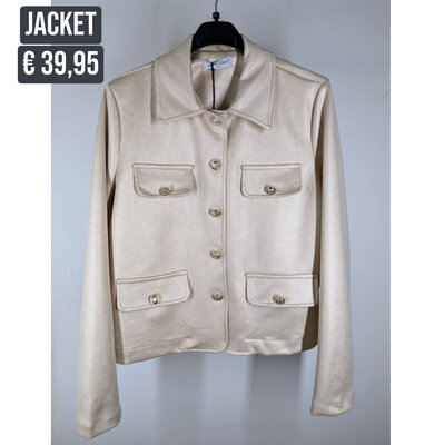 Suede glans jacket beige