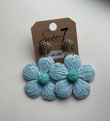 Mariska Flower oorbellen blauw