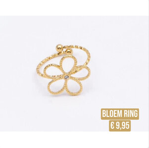 Bloem ring - goud