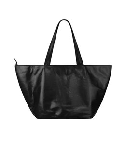 Grote metallic shopper zwart